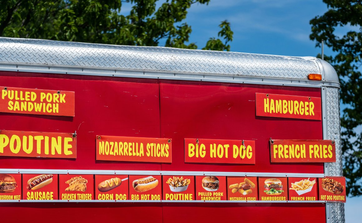 food truck menu on side of truck